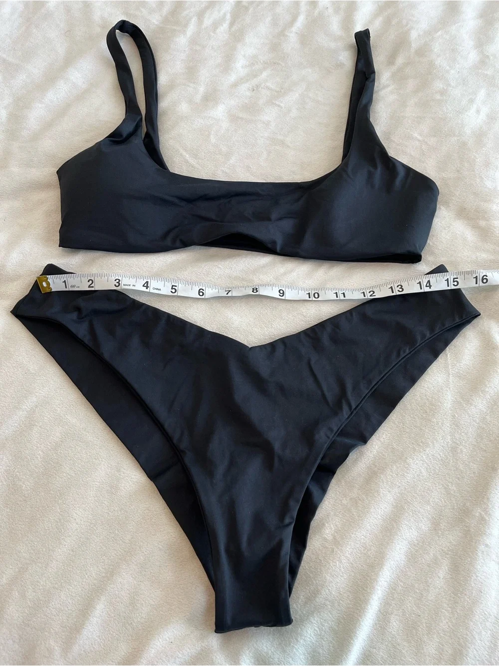 L*Space Bikini Set Prince Top & Ella Tanga Bottom XL Black Resortwear Swimwear